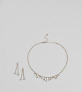 Gorgeously Glam Rhinestone Necklace And Earrings Set