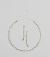 Glamorous Twists Rhinestone Necklace And Earrings Set