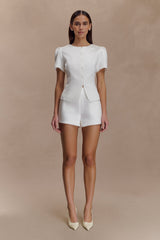 Anne Satin Mini Short - White