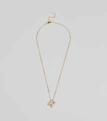 Bubble Letter Monogram Rhinestone Necklace
