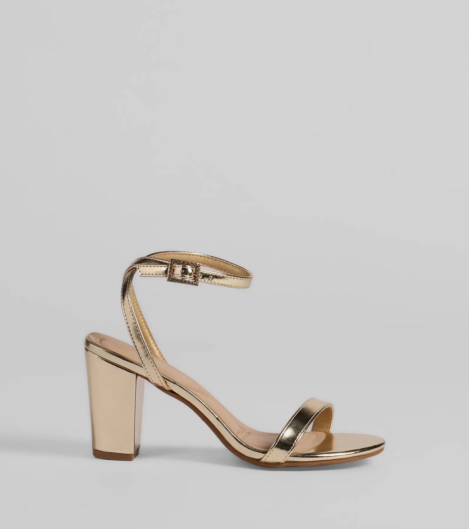 Pretty In Metallic Basic Block Heels