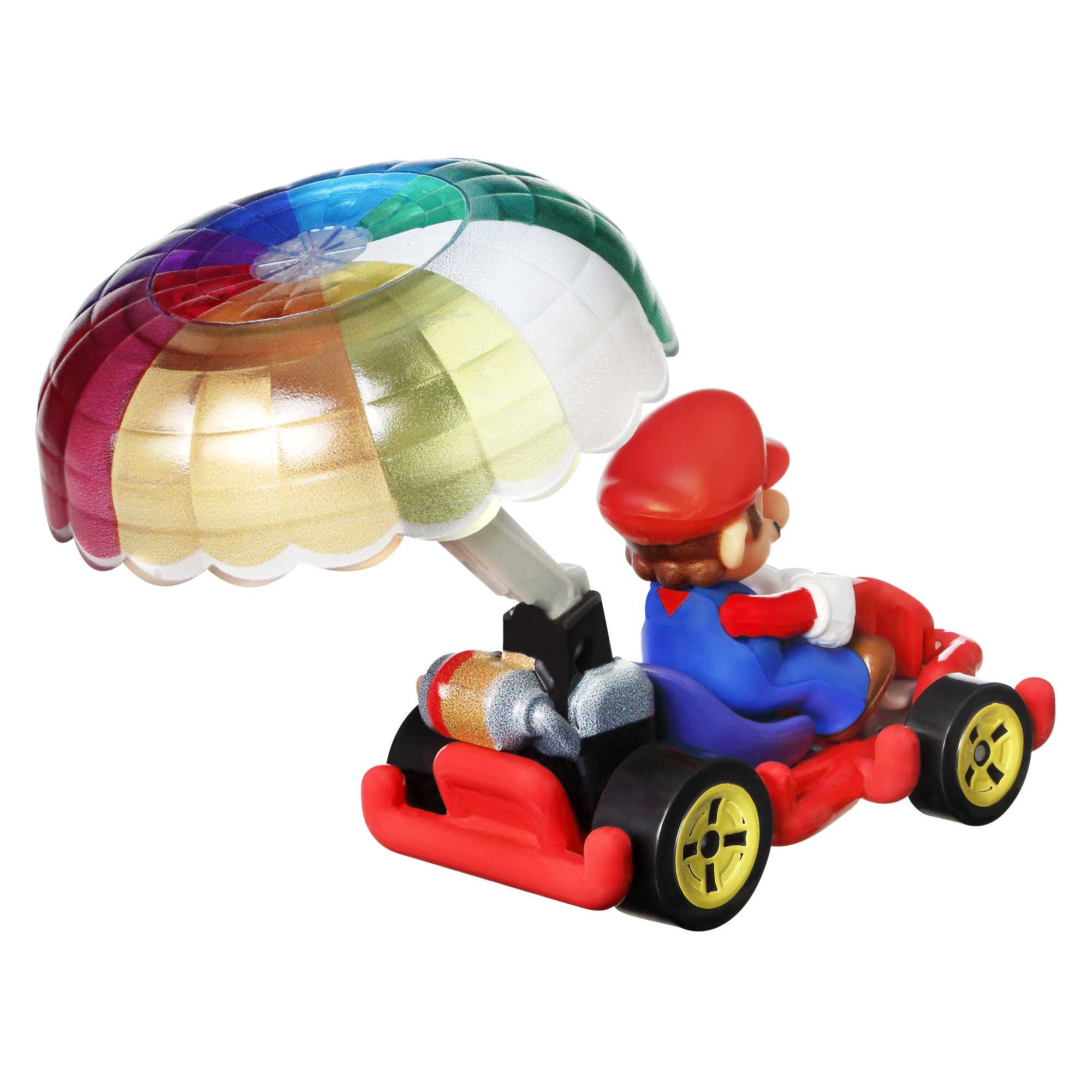 Hot Wheels Mario Kart Vehículo de Juguete Mario Pipe Frame con Paracaídas