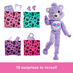 Barbie Cutie Reveal Care Bears Series Doll & Accessories in Share Bear Plush Costume, 10 Surprises